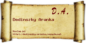 Dedinszky Aranka névjegykártya