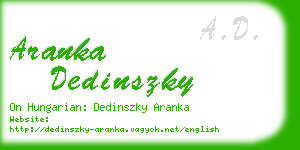 aranka dedinszky business card